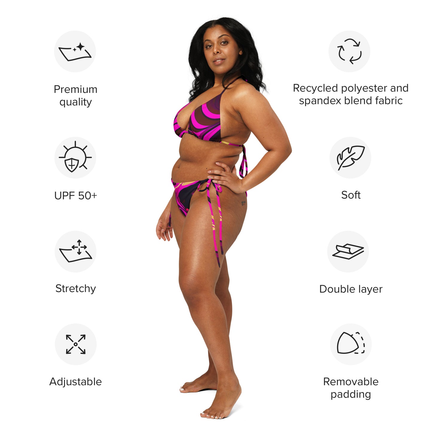 EzPanda® Digital Euphoria: Neon Pink Two-Piece Bikini