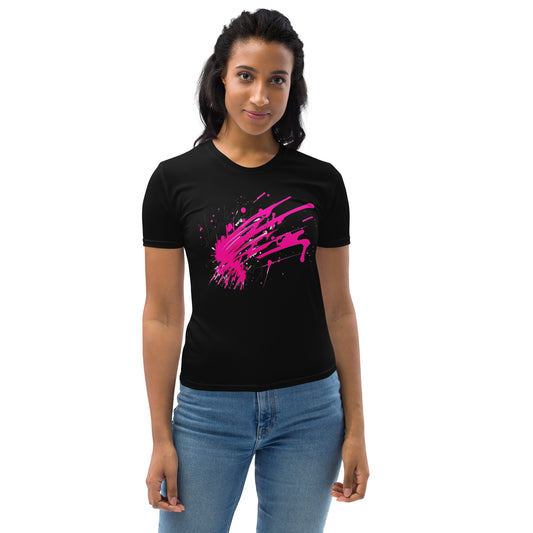 EzPanda® Neon Wave: Graffiti-Style Power Surge Women's Graphic Crew Neck Tee