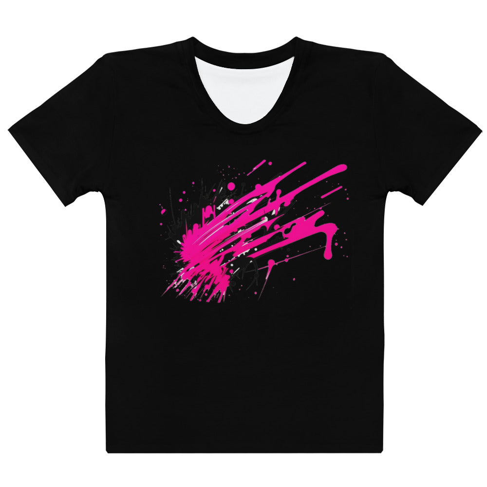 EzPanda® Neon Wave: Graffiti-Style Power Surge Women's Graphic Crew Neck Tee