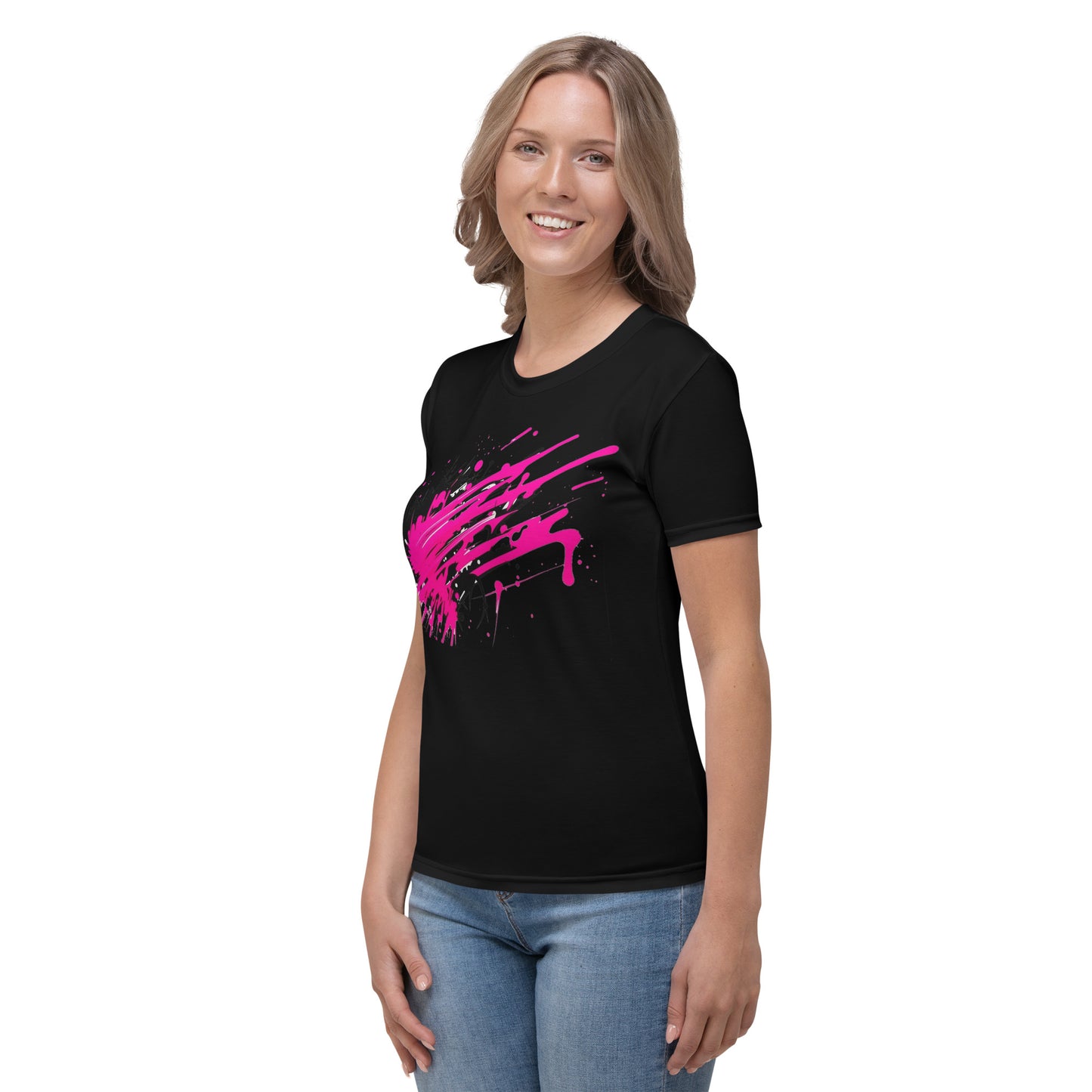 EzPanda® Neon Wave: Graffiti-Style Power Surge Women's Graphic Crew Neck Tee