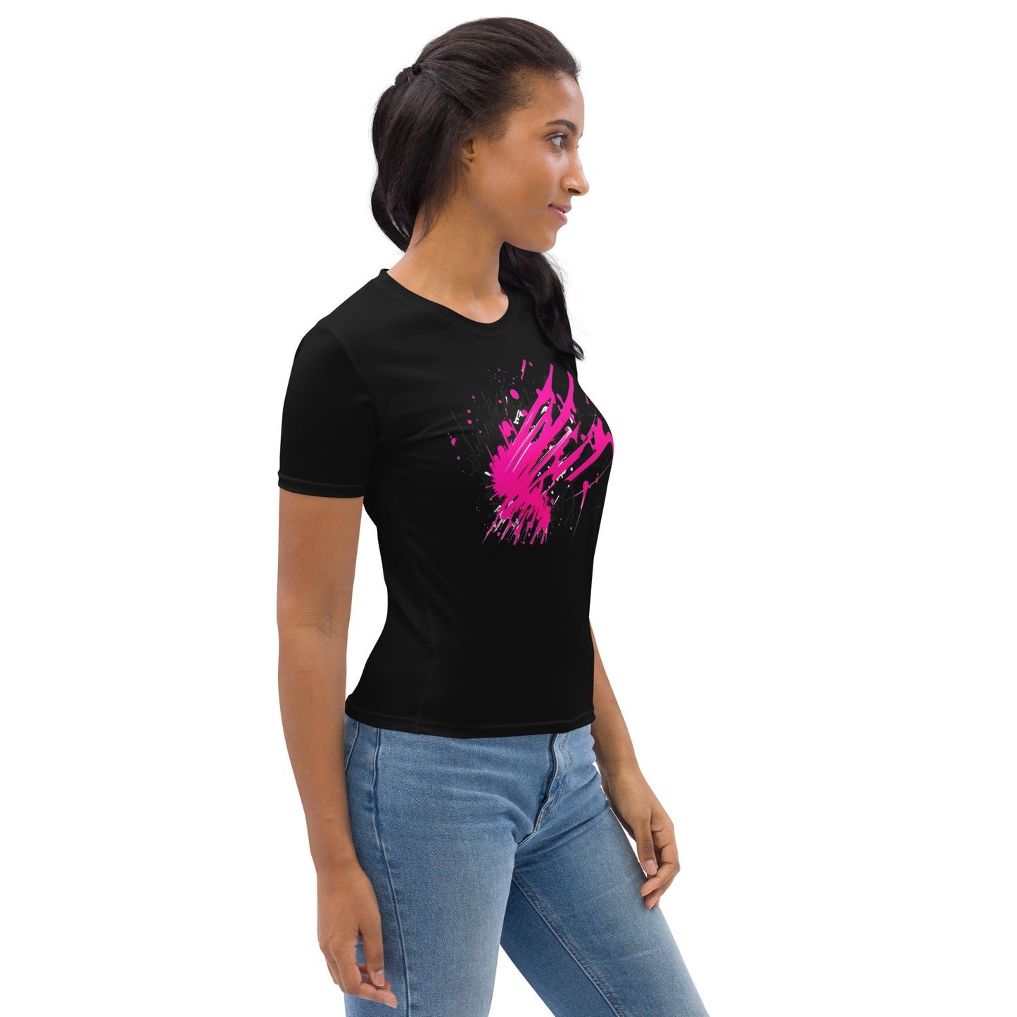 EzPanda® Neon Wave: Graffiti-Style Power Surge Women's Graphic Crew Neck Tee