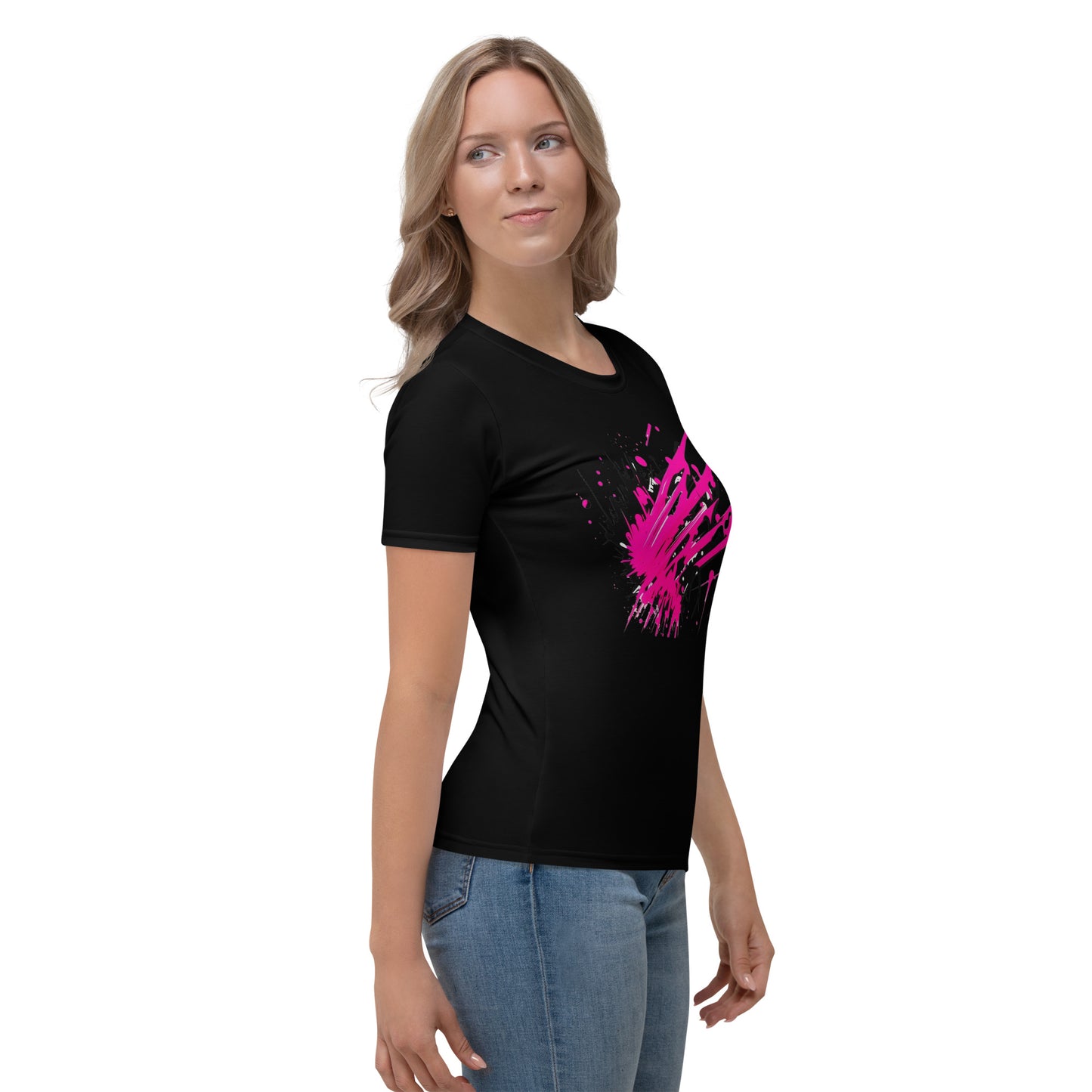EzPanda® Neon Wave: Graffiti-Style Power Surge Women's Graphic Crew Neck Tee