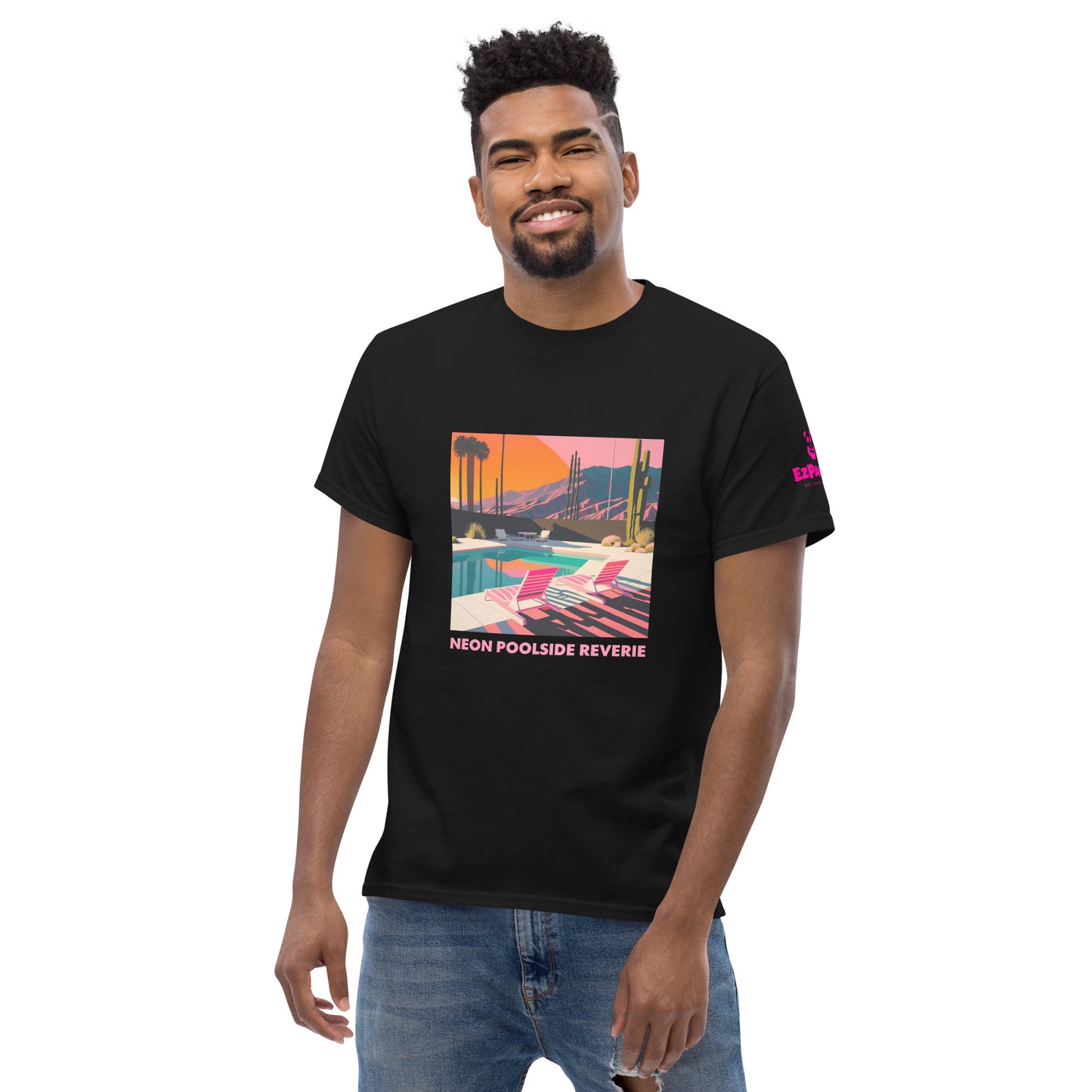 EzPanda® Neon Poolside Reverie: Men's Graphic Tee