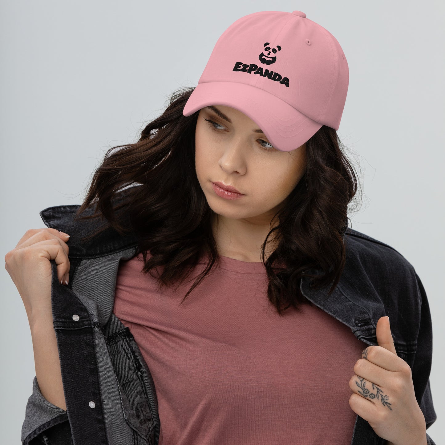 EzPanda® Classic Baseball Cap (Alternate Logo + Name - Transparent Black)