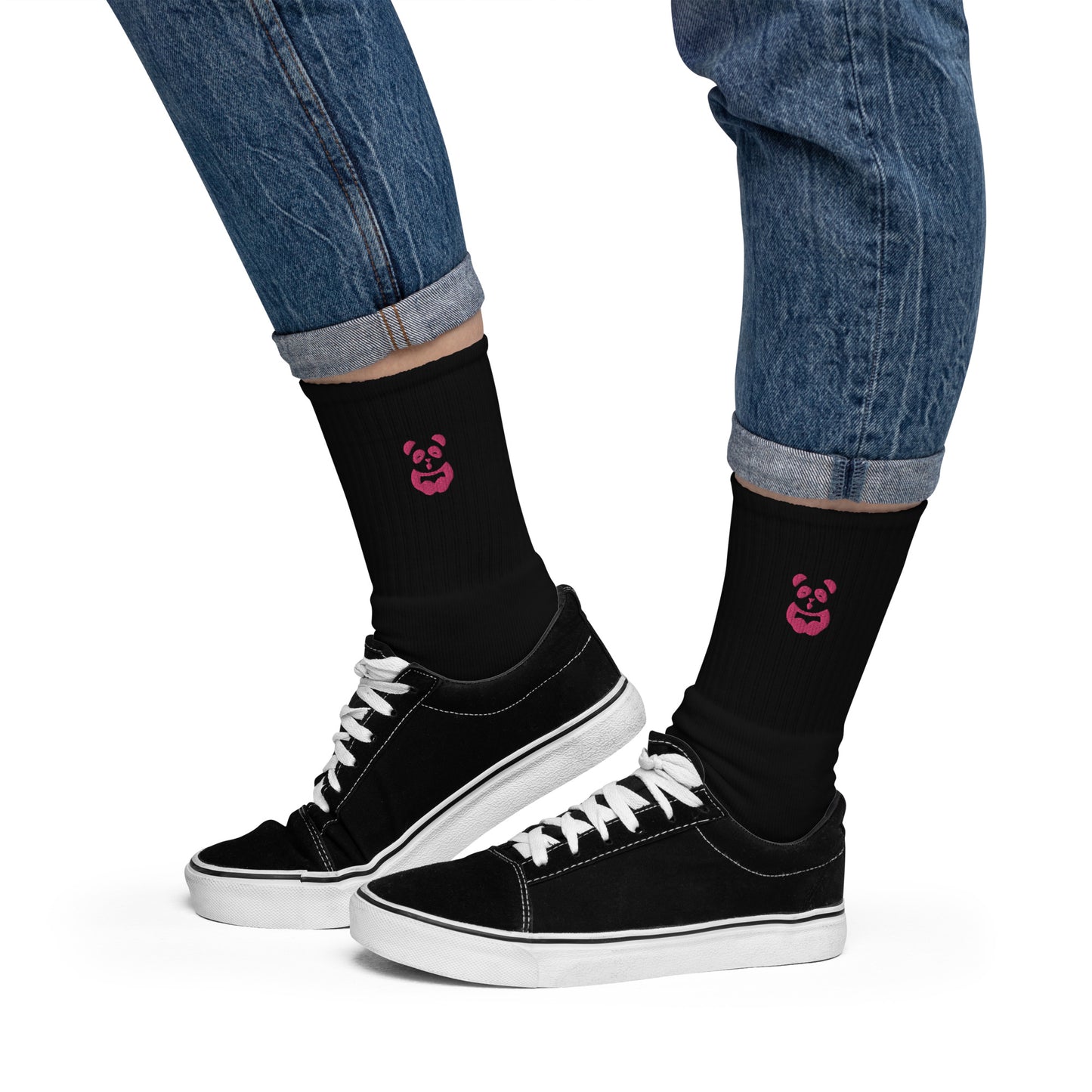 EzPanda® Classic Crew Socks (Alternate Logo - Transparent Pink)