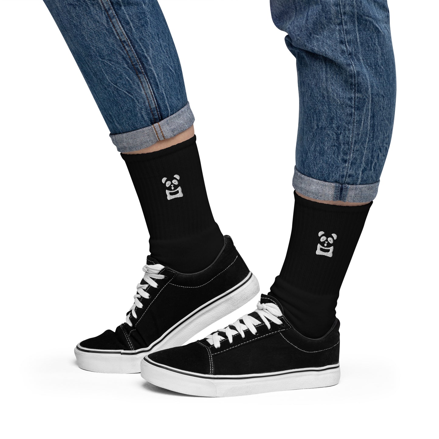 EzPanda® Classic Crew Socks (Original Logo - Transparent White)