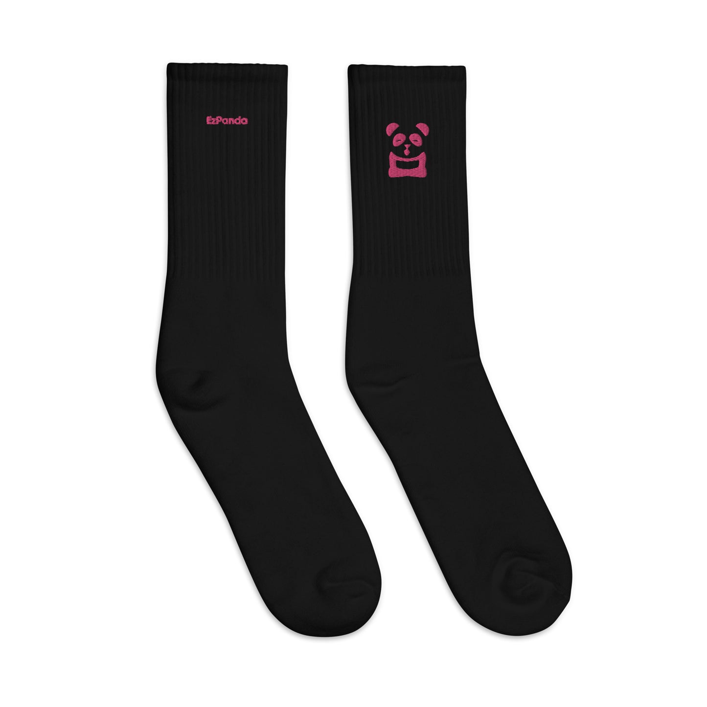 EzPanda® Classic Crew Socks (Original Logo + Name - Transparent Pink)