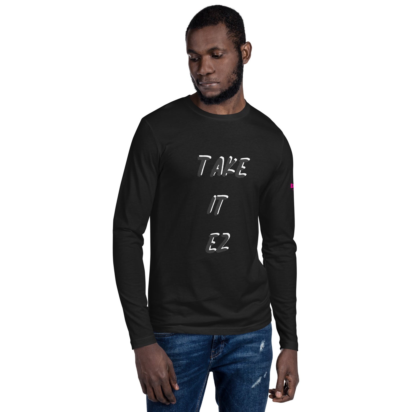EzPanda® Men's Long Sleeve Fitted Crew Shirt (Take it Ez)