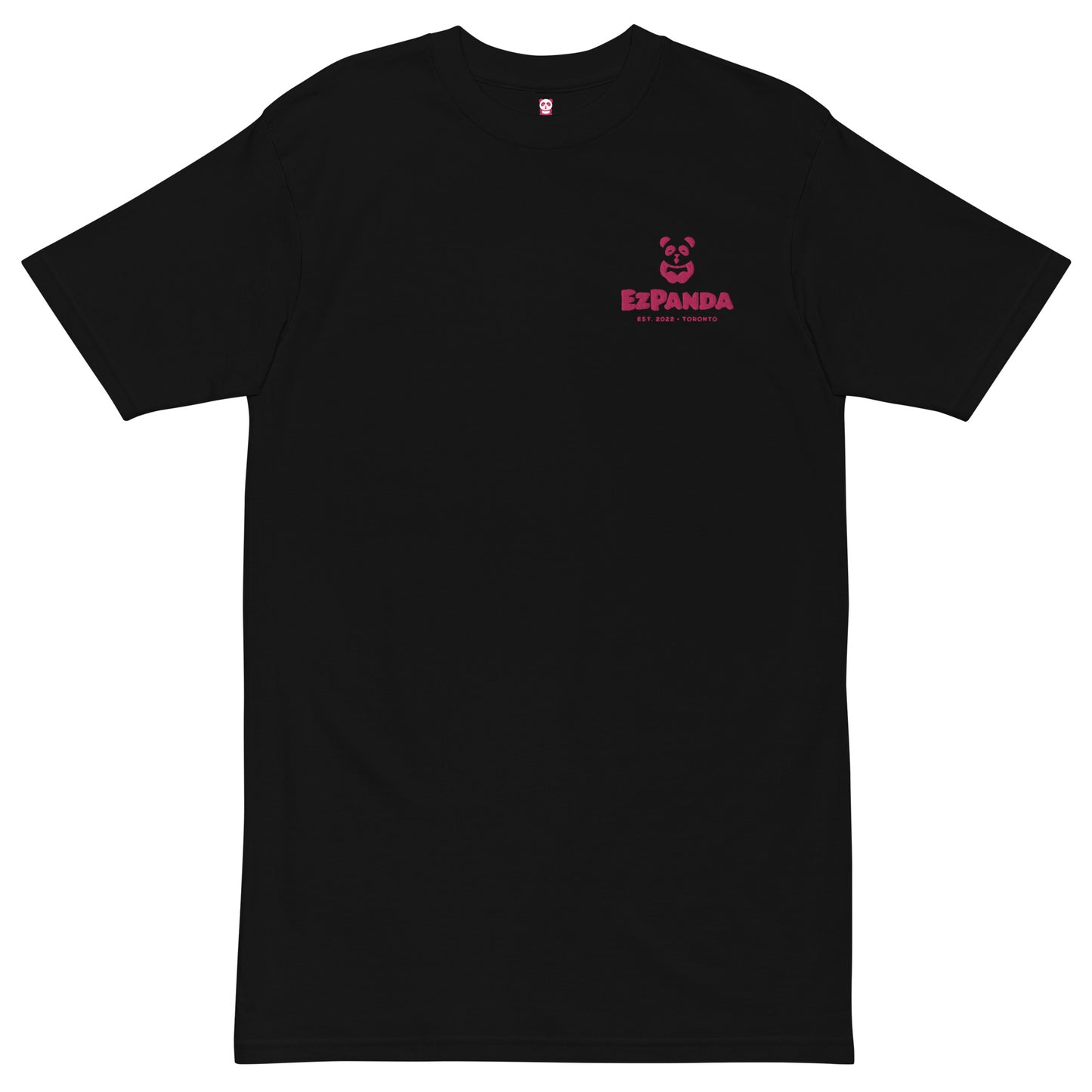 EzPanda® Men's Premium Oversized T-Shirt (Alternate Logo + Name - Transparent Pink - Toronto)