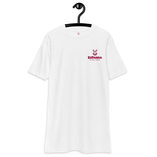 EzPanda® Men's Premium Oversized T-Shirt (Alternate Logo + Name - Transparent Pink - Toronto)