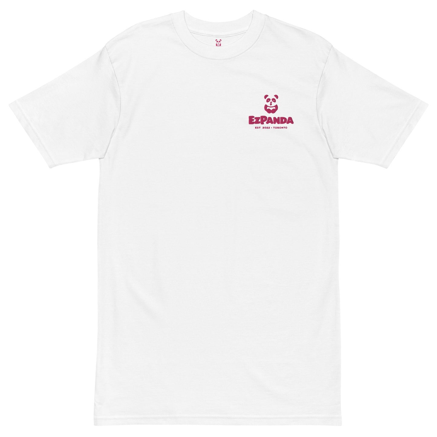EzPanda® Men's Premium Oversized T-Shirt (Alternate Logo + Name - Transparent Pink - Toronto)