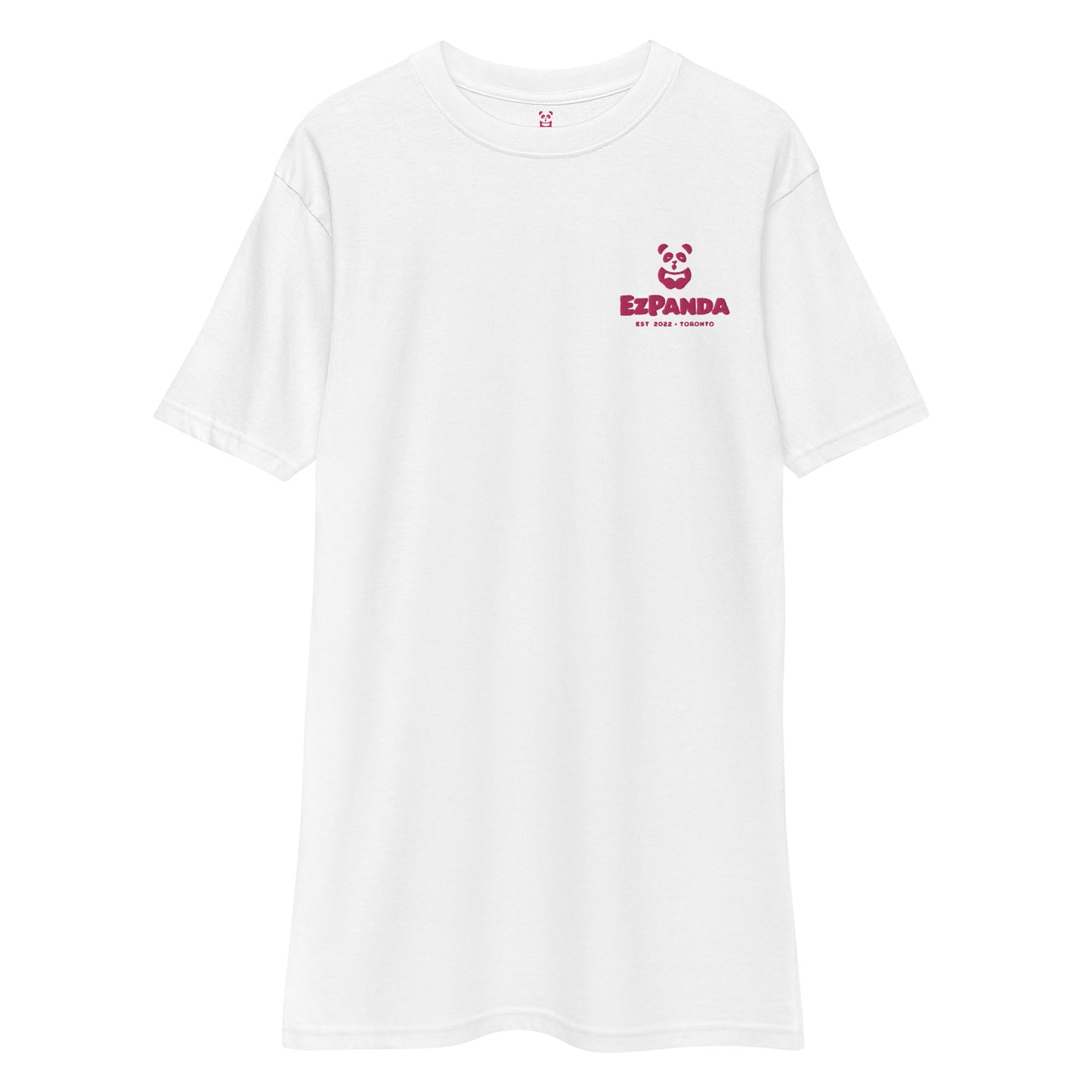 EzPanda® Men's Premium Oversized T-Shirt (Alternate Logo + Name - Transparent Pink - Toronto)