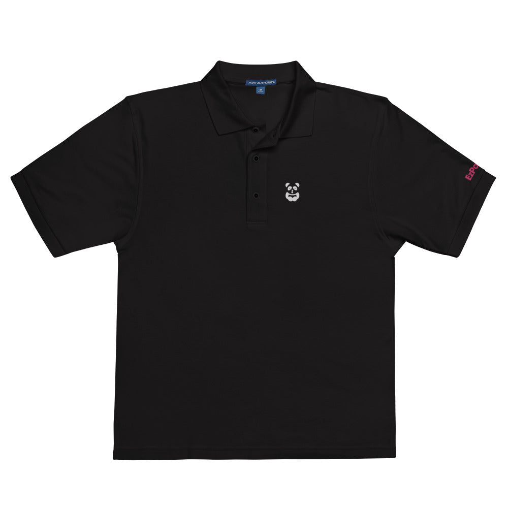 EzPanda® Men's Premium Polo Shirt (Alternate Logo - Transparent White)