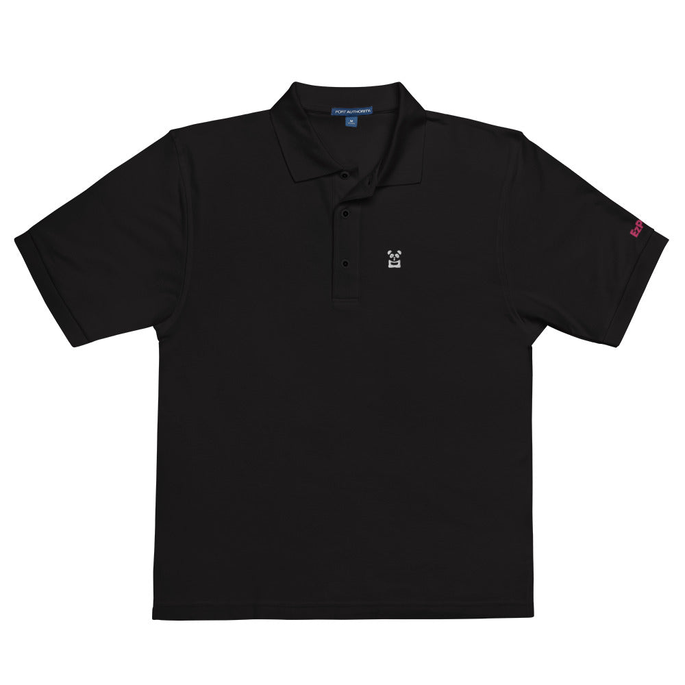 EzPanda® Men's Premium Polo Shirt (Original Logo - Transparent White)