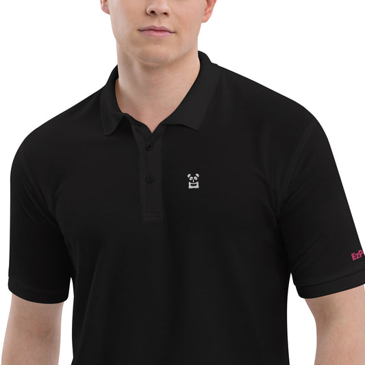 EzPanda® Men's Premium Polo Shirt (Original Logo - Transparent White)
