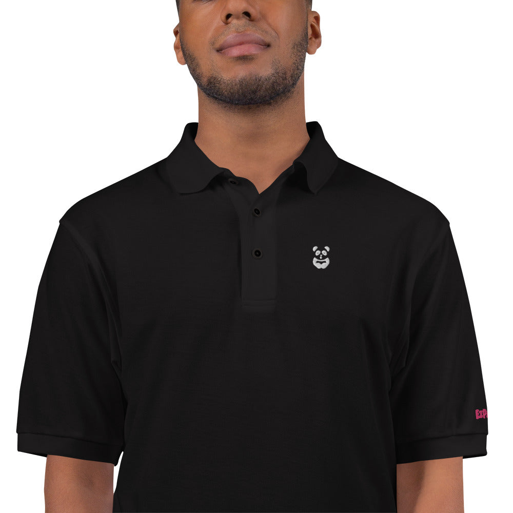 EzPanda® Men's Premium Polo Shirt (Alternate Logo - Transparent White)