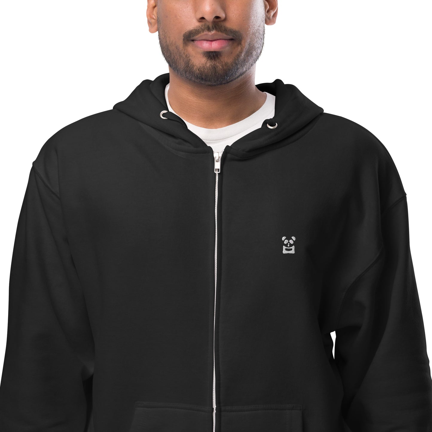 EzPanda® Unisex Classic Fleece Zip Up Hoodie (Original Logo - Transparent White)