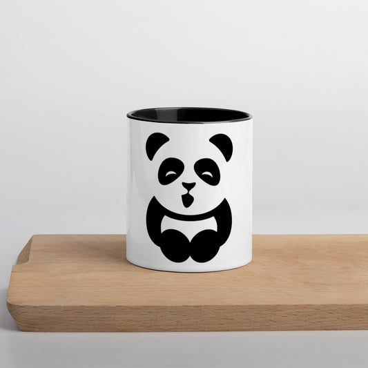 EzPanda® Coffee Mug with Color Inside (Alternate Logo - Transparent - Black)