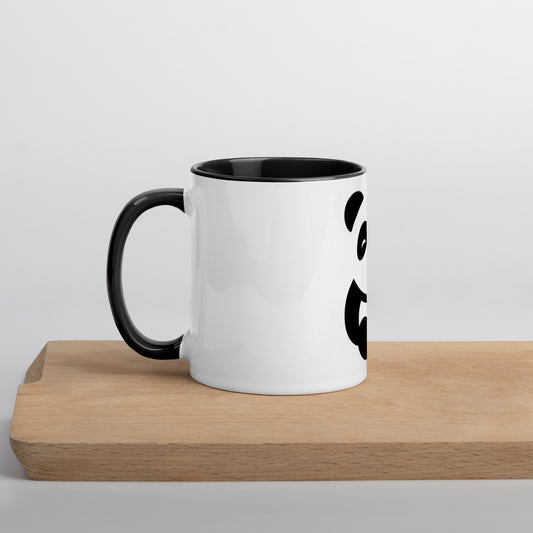 EzPanda® Coffee Mug with Color Inside (Alternate Logo - Transparent - Black)