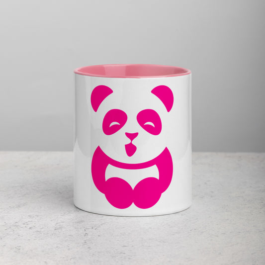 EzPanda® Coffee Mug with Color Inside (Alternate Logo - Transparent - Pink)