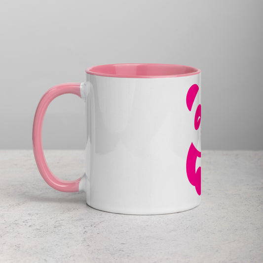 EzPanda® Coffee Mug with Color Inside (Alternate Logo - Transparent - Pink)