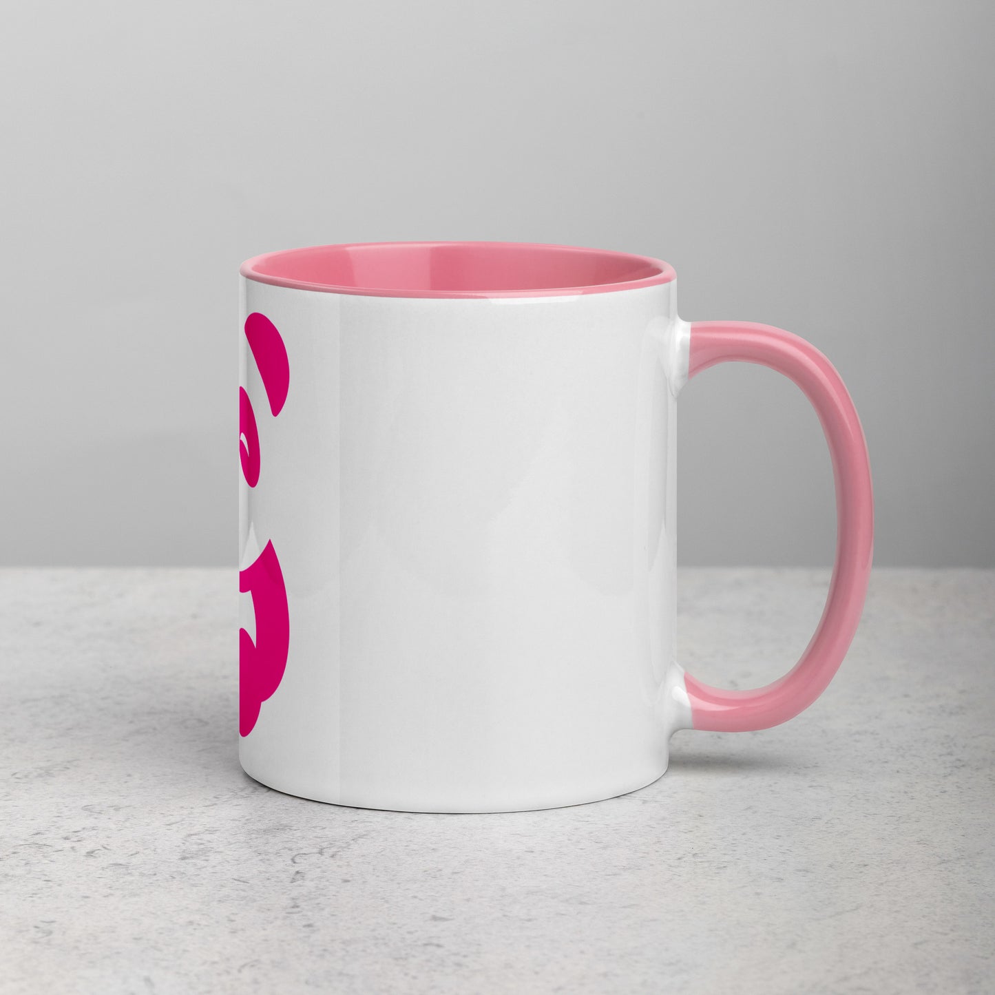 EzPanda® Coffee Mug with Color Inside (Alternate Logo - Transparent - Pink)