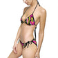EzPanda® Retro Neon Strokes: Women's Black-Trimmed Bikini