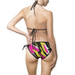 EzPanda® Retro Neon Strokes: Women's Black-Trimmed Bikini