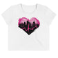 EzPanda® Pulse: Graffiti-Style Heartbeat Women's Crop Tee