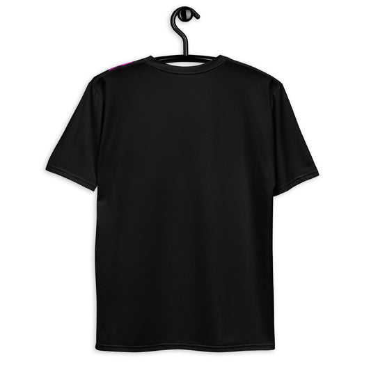 EzPanda® Men's Neon Pink Paw Parade - Stylish Watercolor Print Tee (Black)