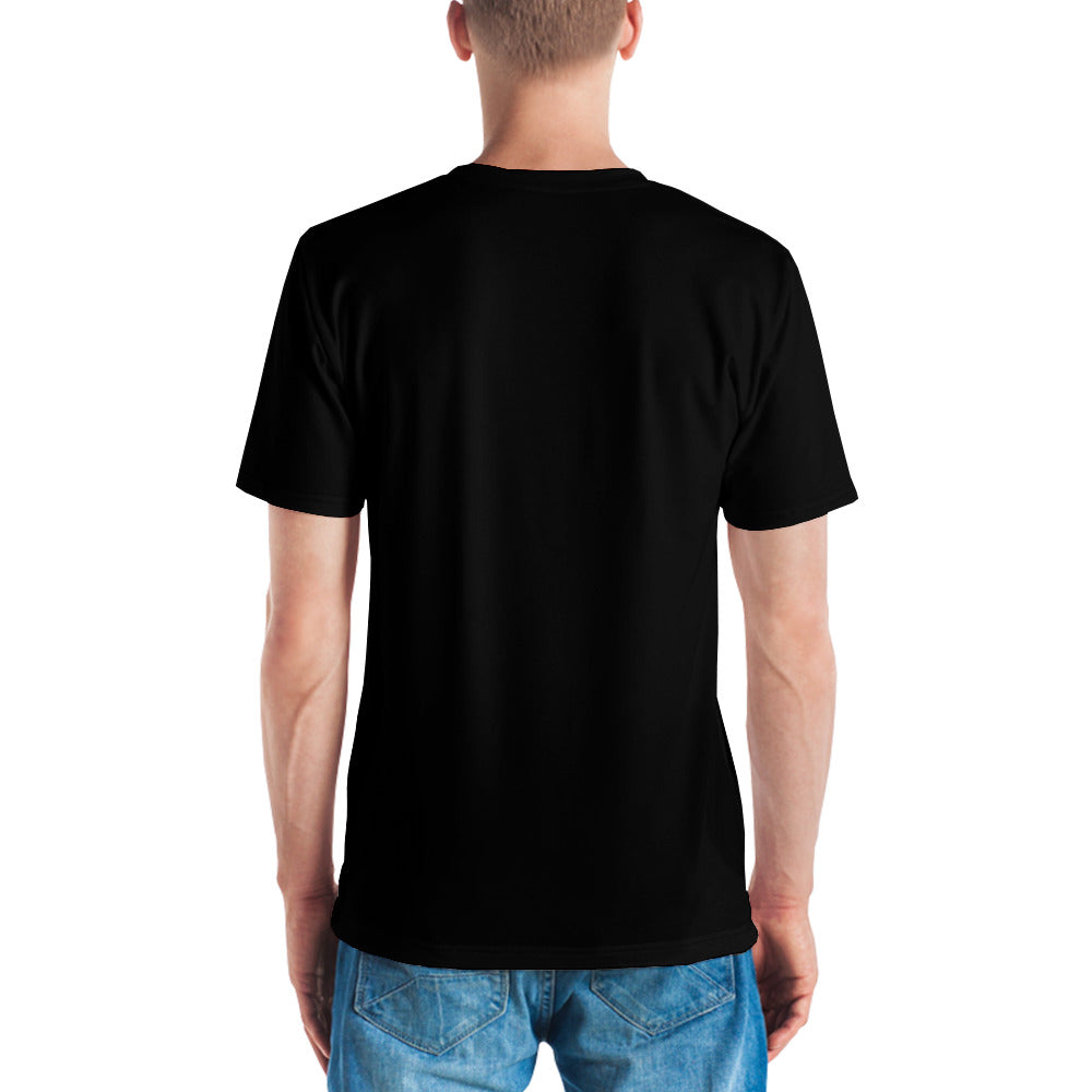 EzPanda® Men's Neon Pink Paw Parade - Stylish Watercolor Print Tee (Black)