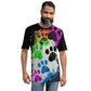 EzPanda® Men's Neon Pink Paw Parade - Stylish Watercolor Print Tee (Black)