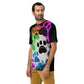 EzPanda® Men's Neon Pink Paw Parade - Stylish Watercolor Print Tee (Black)
