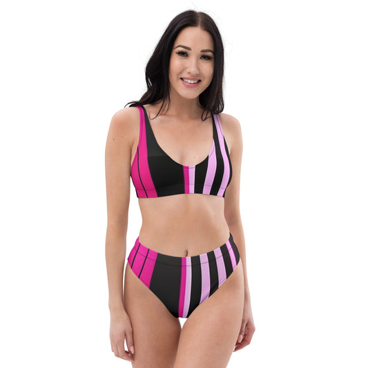 EzPanda® Neon Barcode: High-Waisted Bikini