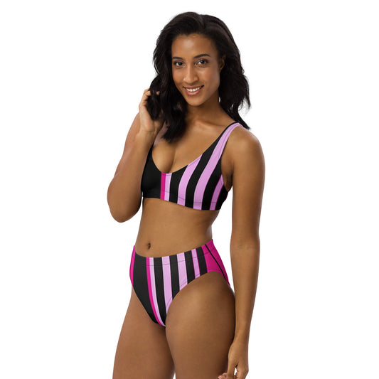EzPanda® Neon Barcode: High-Waisted Bikini