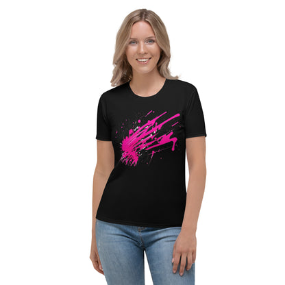 EzPanda® Neon Wave: Graffiti-Style Power Surge Women's Graphic Crew Neck Tee