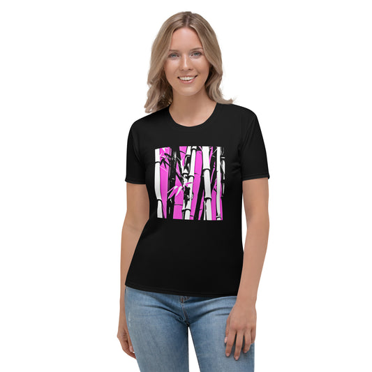 EzPanda® Abstract Bamboo Essence: Neon Graffiti Women's Graphic Tee