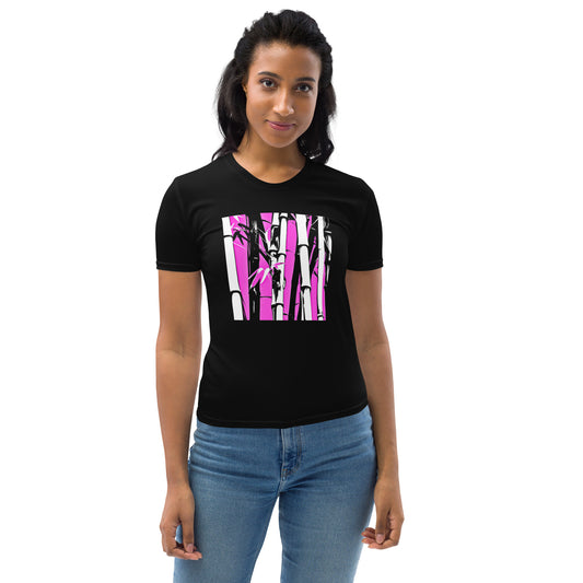 EzPanda® Abstract Bamboo Essence: Neon Graffiti Women's Graphic Tee
