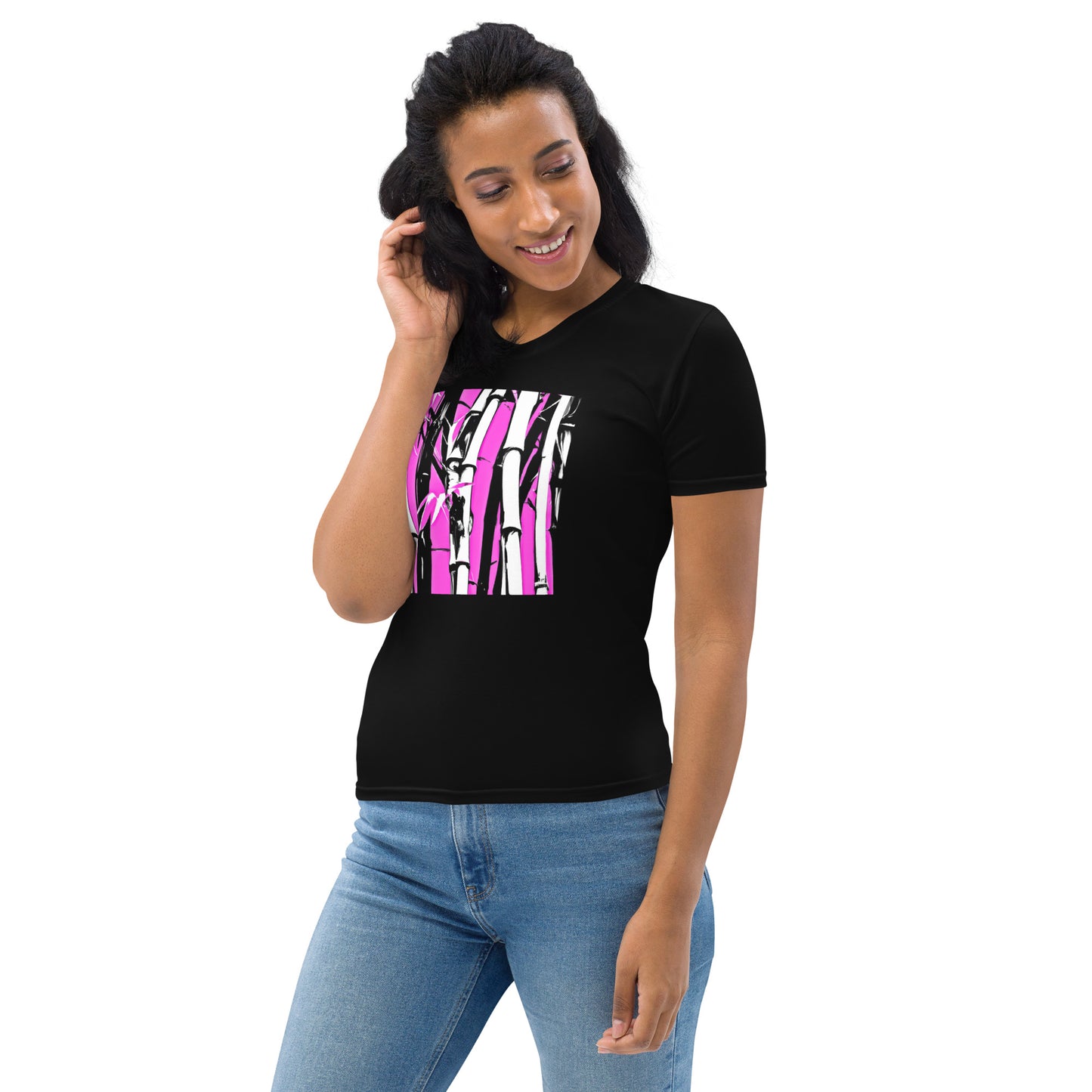 EzPanda® Abstract Bamboo Essence: Neon Graffiti Women's Graphic Tee