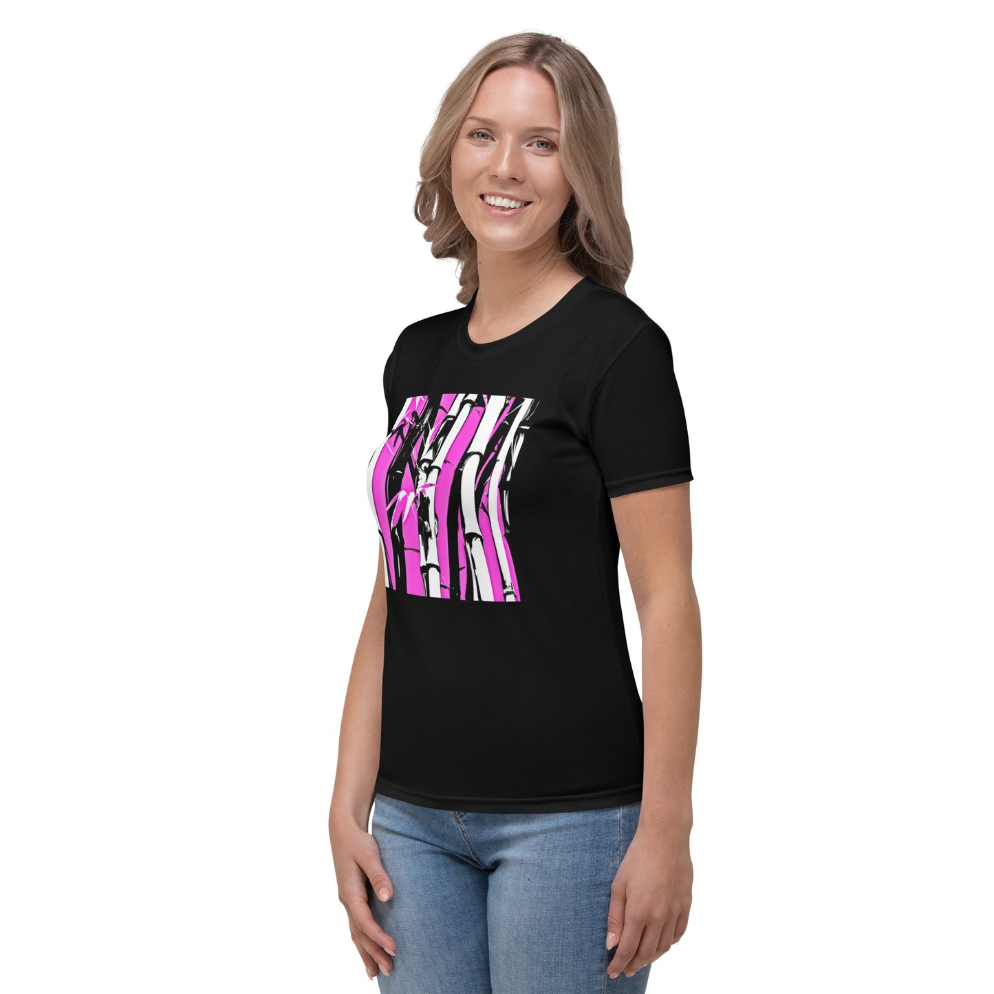 EzPanda® Abstract Bamboo Essence: Neon Graffiti Women's Graphic Tee