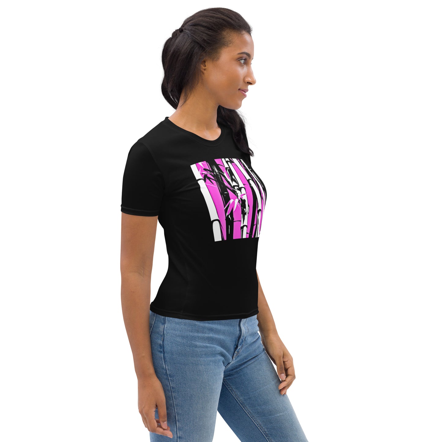 EzPanda® Abstract Bamboo Essence: Neon Graffiti Women's Graphic Tee