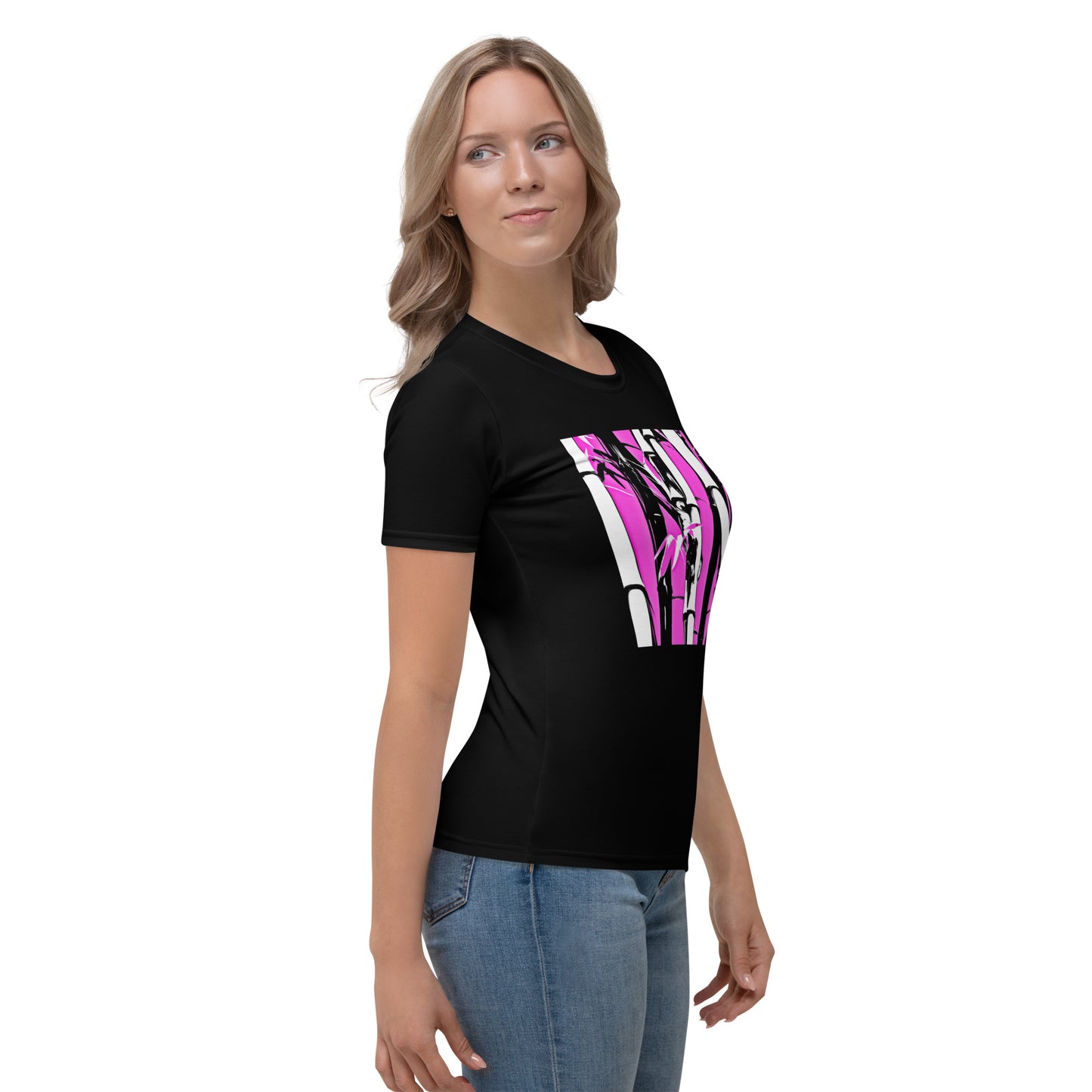 EzPanda® Abstract Bamboo Essence: Neon Graffiti Women's Graphic Tee