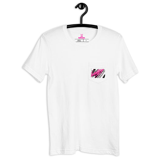 EzPanda® Pocket Splash: Unisex Pocket Tee with Abstract Embroidery