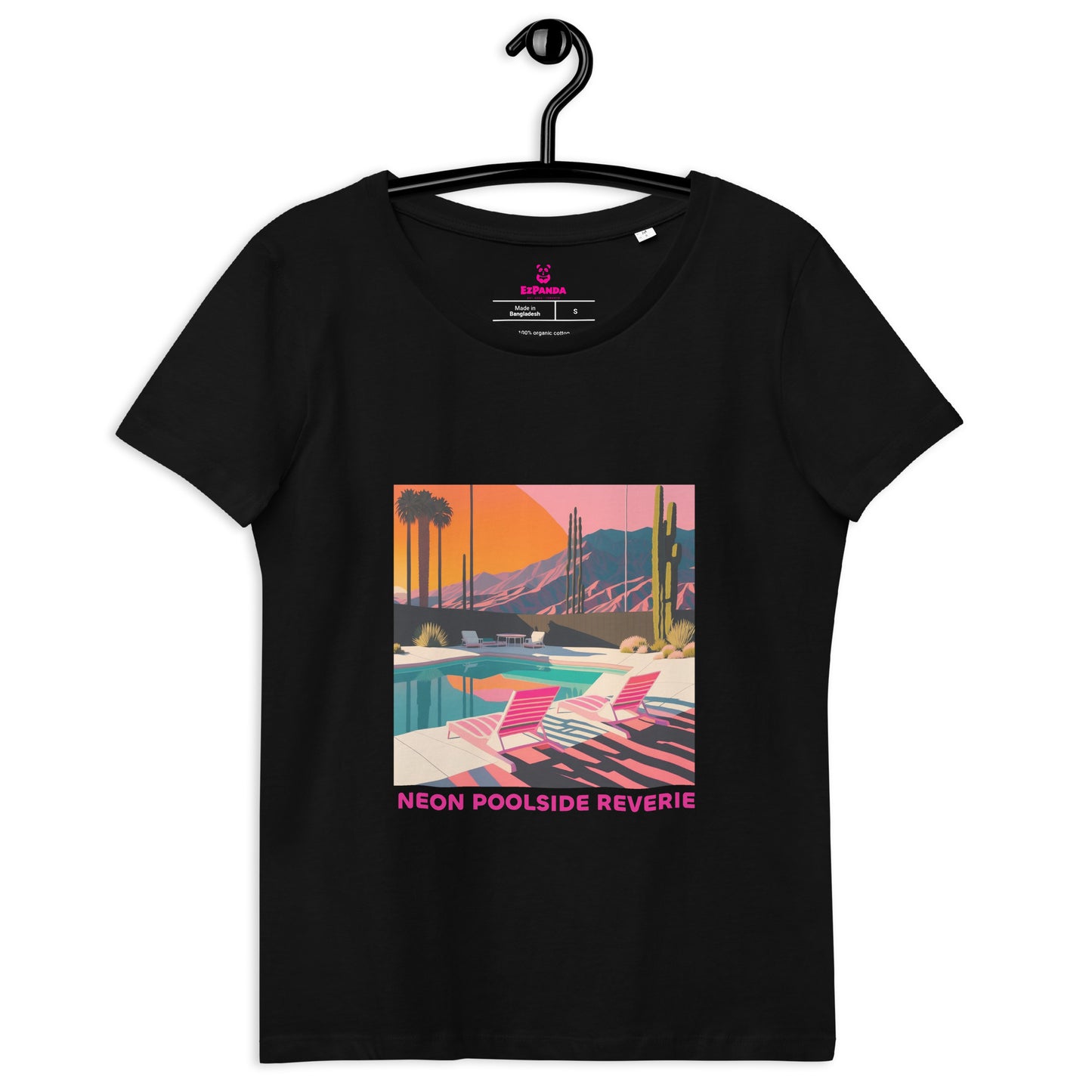 EzPanda® Neon Poolside Reverie: Women's Eco-Friendly Graphic Tee