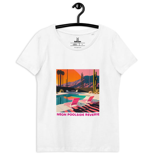 EzPanda® Neon Poolside Reverie: Women's Eco-Friendly Graphic Tee