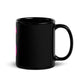 EzPanda® Black Glossy Coffee Mug (Alternate Logo - Transparent Pink)