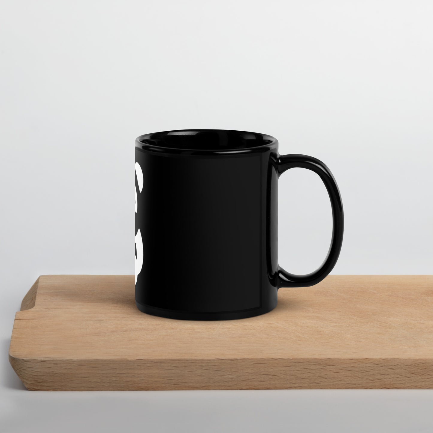 EzPanda® Black Glossy Coffee Mug (Alternate Logo - Transparent White)