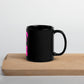 EzPanda® Black Glossy Coffee Mug (Original Logo - Transparent Pink)