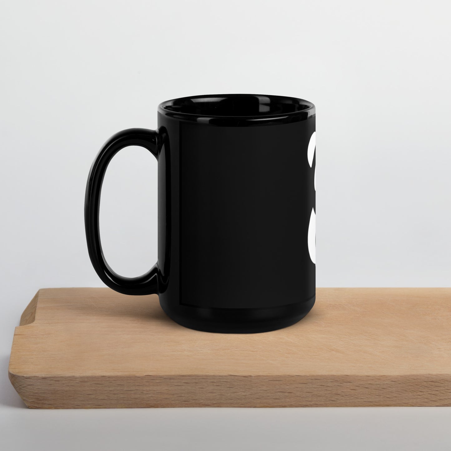 EzPanda® Black Glossy Coffee Mug (Alternate Logo - Transparent White)