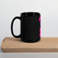 EzPanda® Black Glossy Coffee Mug (Original Logo - Transparent Pink)